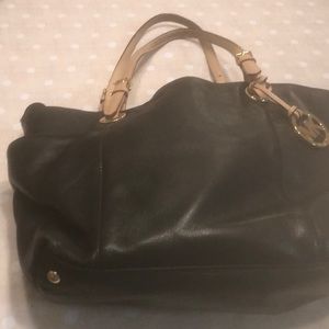 Michael Kors Black leather handbag with tan straps